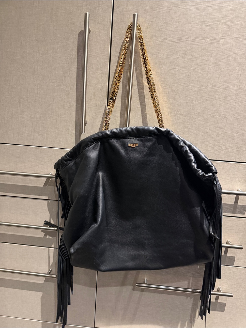 Moschino fringe Leather tote